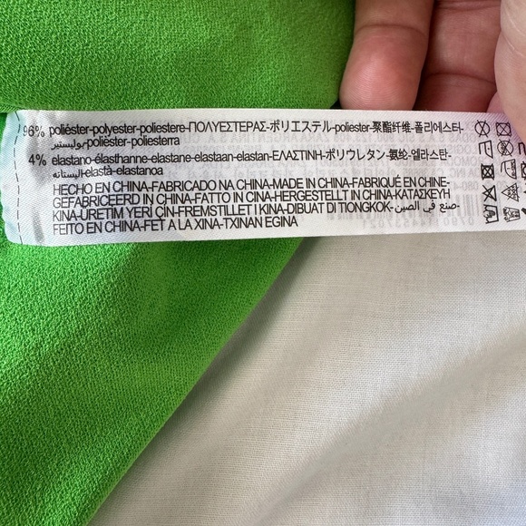 Zara NEW Women's Tie Wrap Blazer Mini Dress Size Small Green Sleeveless V-Neck - Picture 10 of 16